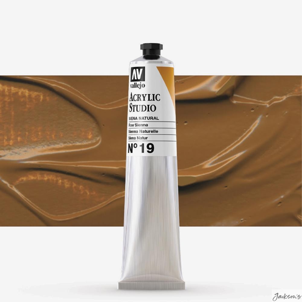 Vallejo Studio Acrylic Paint Heavy Body 58ml Raw Sienna Hue For Artists