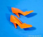 RARE Vintage Barbie Doll JC Penney Shoe Bag #1498 Orange Heels / Shoes ~ 1960's