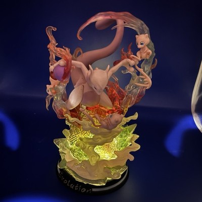 Mewtwo Evolution LED Resin Statue w/ Mew Figures Light Up Base