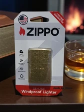 Genuine Zippo Lighter- Street Brass Design Gold - New Sealed Original Packaging 