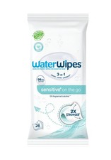 Waterwipes Sensitive on the Go Wipes 3-In-1 Cleans Cares, Protects, 99.9 Water