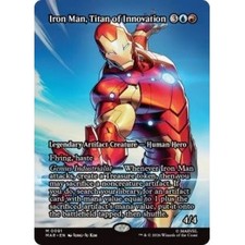 IRON MAN, TITAN OF INNOVATION (BORDERLESS) Marvel Universe Magic MTG MINT CARD