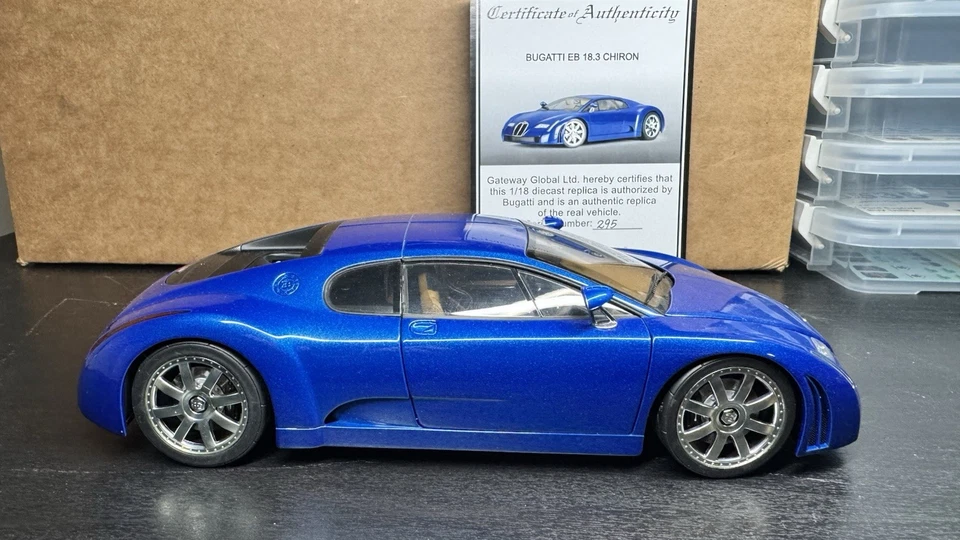 Autoart 1/18 Scale Diecast 70911 - Bugatti EB 18.3 Chiron - Blue Metallic - Image 2 of 4
