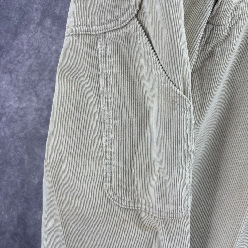 Vintage Nautica Carpenter Pants Mens 38x30 Cream Corduroy Y2K Wide Leg 90s - Image 4 of 4