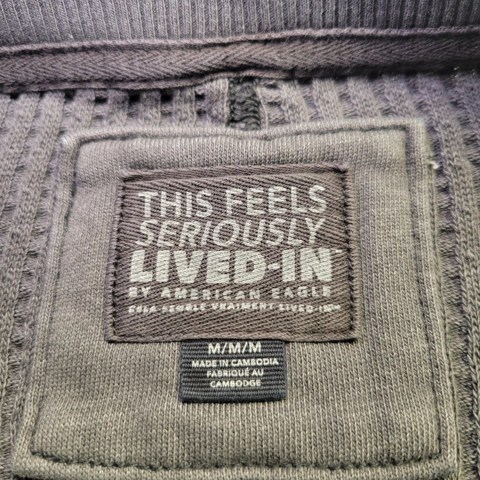 Sudadera para mujer American Eagle de gran tamaño Big Hug Waffle cuello redondo talla mediana Foto 4 de 4