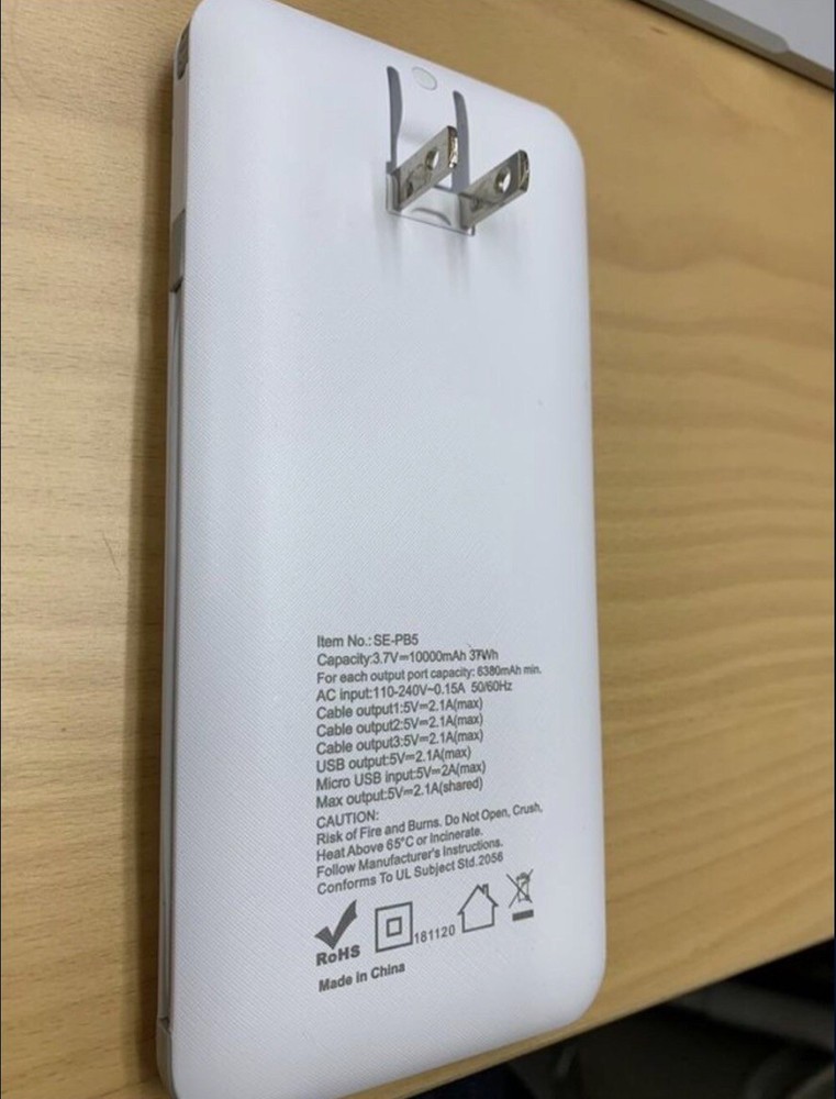 5-in-1 Power Bank with 1000mAh Capacity for On-the-Go Charging and Versatile Use
