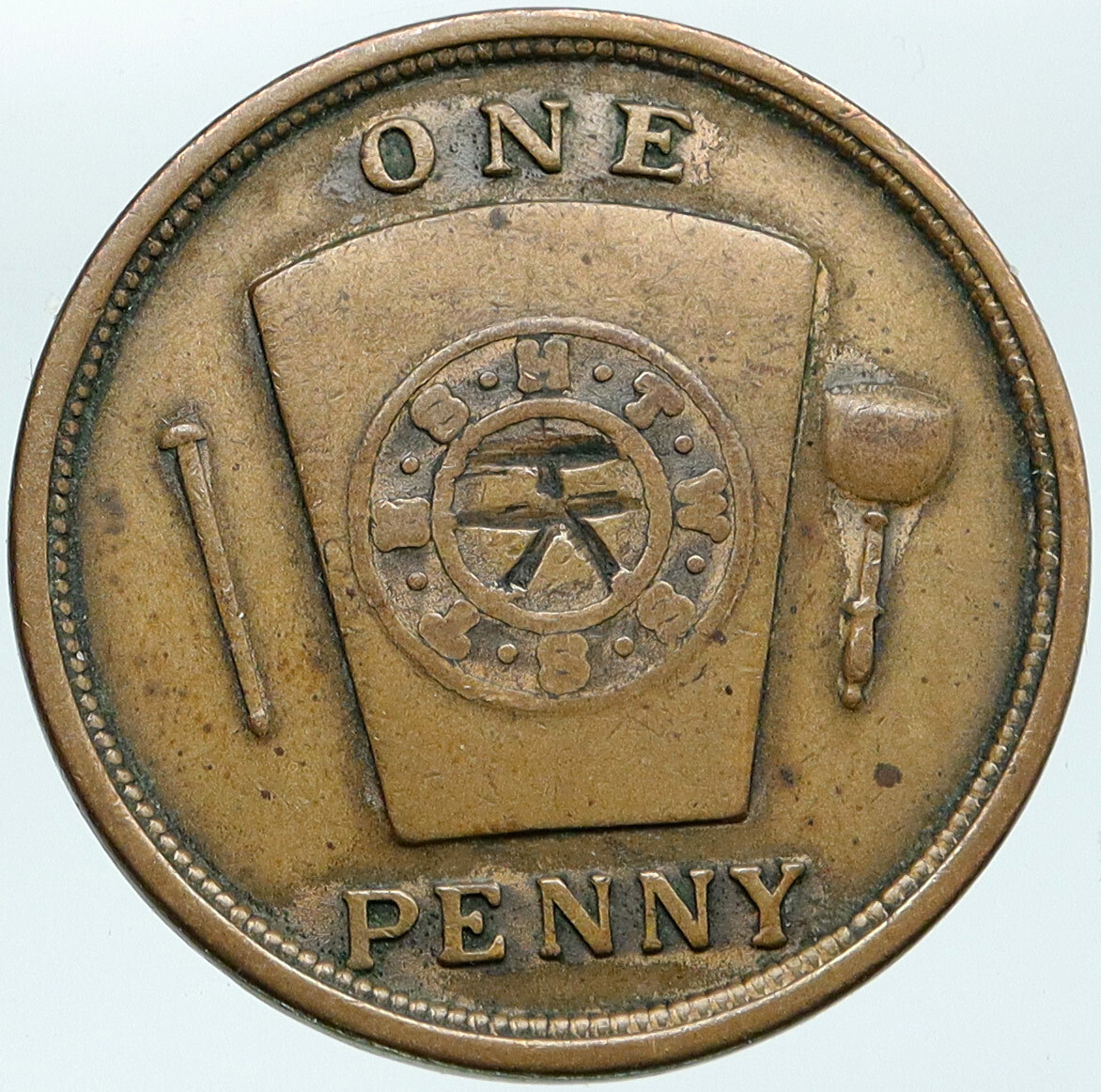 piecesofthepast ワシントン レリック 検 フリーメイソン 1924 USA FREEMASON Hempstead, NY Chapter No 323 Penny Masonic