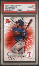 2023 Adrian Beltre Topps Pristine Red Refractor /5 SP PSA 10 Rangers