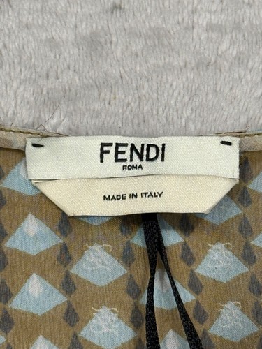 Authentisches neues Fendi Abito Fan Kaligraphie Chiffron Seidenkleid Größe 36 - Bild 15 von 22