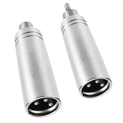RCA to XLR Adapter 2 Pack - Male and Female Connectors