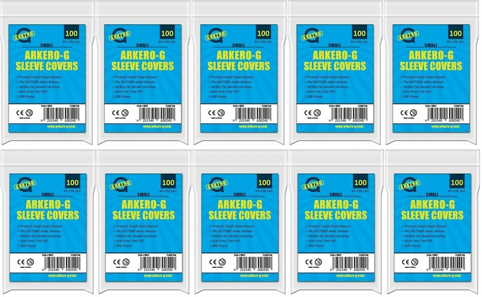 Arkero-G 1000 SMALL Sleeve Covers Oversleeves wie Ultra Pro Hüllen Yugioh Karten