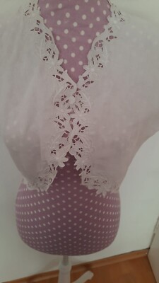 Oma's*Echt Vintage 60ger*Leinen Bolero*Handarbeit*Stickerei*w.Neu*Gr.38/Maße
