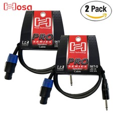 2-PACK Hosa SKT-403Q 14-Guage Neutrik Speakon to 1/4" Speaker Cable 3FT