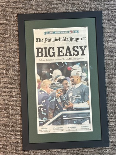 Philadelphia Eagles Super Bowl 59 Champions Framed Newspaper - Eagles ...