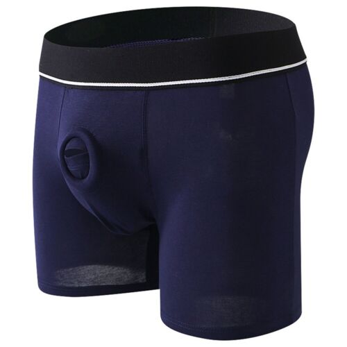 Herren Unterhose Open Pouch Loch Boxershorts Cockring Baumwolle Unterwäsche Boxershorts - Bild 18 von 45