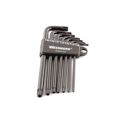 WESTWARD 40WY90 Torx Key Set,L Shape,3 1/2 to 5 5/32 in 40WY90