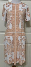 NWT Michael Kors size S orange white slinky sheath dress $110