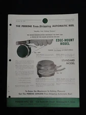Original 1951 Perrine Automatic Fly Fishing Rod Reels Dealer Sales Sheet NICE