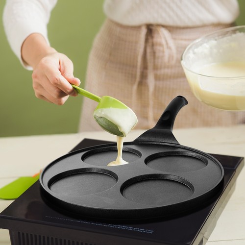 Joejis Padella per Frittelle 4 Fori Antiaderente Leggero Alluminio Fuso 26 cm - Foto 6 di 8