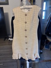 Tween Gold and White Tweed David Charles black label Girls Dress   size 16