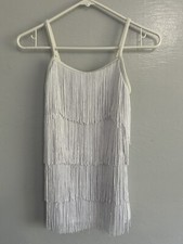 BALERA CL3805 White Fringe Spandex Cotton Camisole Top LA Small