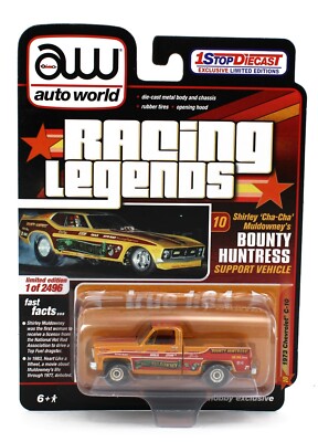 2022 AUTO WORLD 1:64 *RACING LEGENDS* BOUNTY HUNTRESS 1973 Chevrolet C-10 NIP