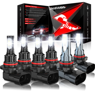 For Dodge Charger SE SRT8 2006-2009 LED Headlights Fog Light Bulbs 6000K  6pcs