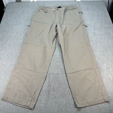 5.11 Tactical Series Cargo Pants Mens 36x32 Beige Canvas Workwear Zip Pockets