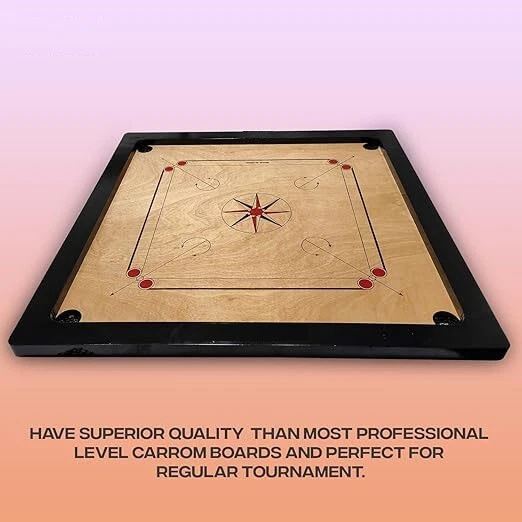 TABLERO CARROM 29" TAMAÑO COMPLETO con CAPA DE 4 MM con MONEDAS DE MADERA + GOLPEADOR ACRÍLICO Foto 2 de 4
