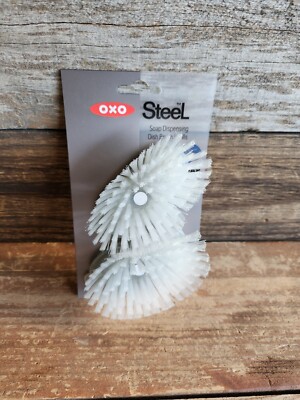 New OXO Steel Soap Dispensing Dish Brush Refills - 2 Pack - Replacement Heads
