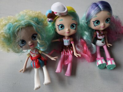 Menge 3 sehr niedliche Shopkins Shoppies Peppa-Neuwertig Puppen Poppette Puppe 5,75 Zoll