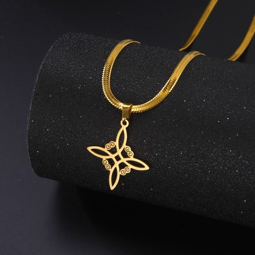 Vintage Witch Knot Necklace Stainless Steel Magic Knot Pagan Wicca