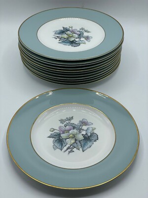 ROYAL WORCESTER Frühstücksteller WOODLAND FINE BONE CHINA 1950er d=23,5cm (62)