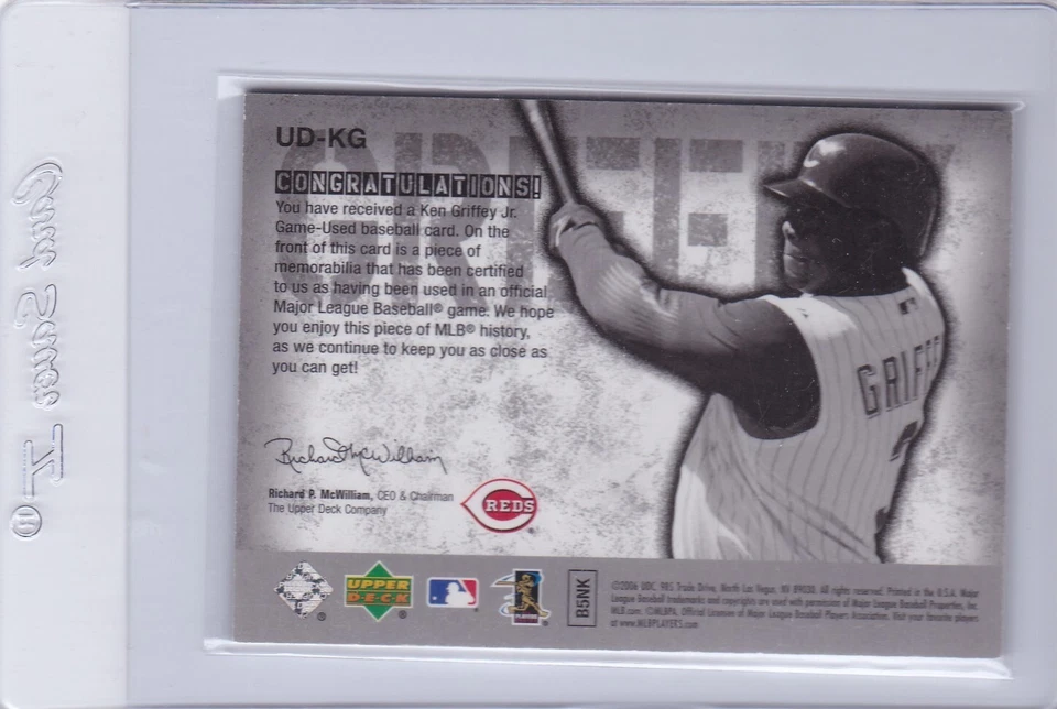 DA: 2006 Upper Deck Game Materials Baseball Card #UD-KG Ken Griffey Jr. - NMt-Mt - Image 2 of 2