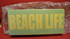 BEACH LIFE Sign Wall Art Wall Box Plaque Rustic Distressed Style Home D cor NEW