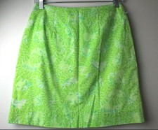 S LILLY PULITZER Animal Monkey Pattern Cotton A-Line Skirt Green Size 2