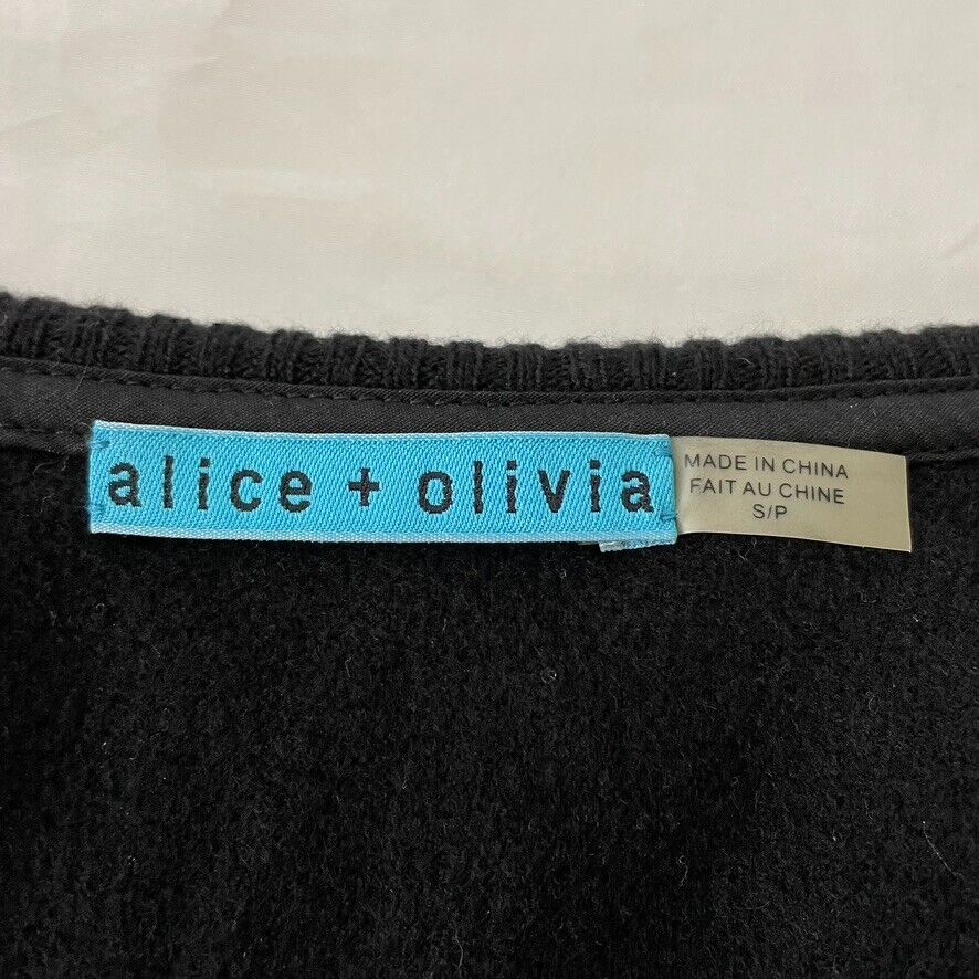 Alice + Olivia Black Ruffle Open Front Duster Lon… - image 5