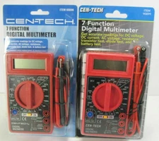 Lot of 2 NEW in Box CEN-TECH Digital Multimeter, 7 Function  90899 69096