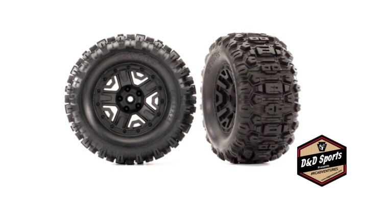 Traxxas 6792 Sledgehammer Tires & Wheels black 2.8' wheels TSM