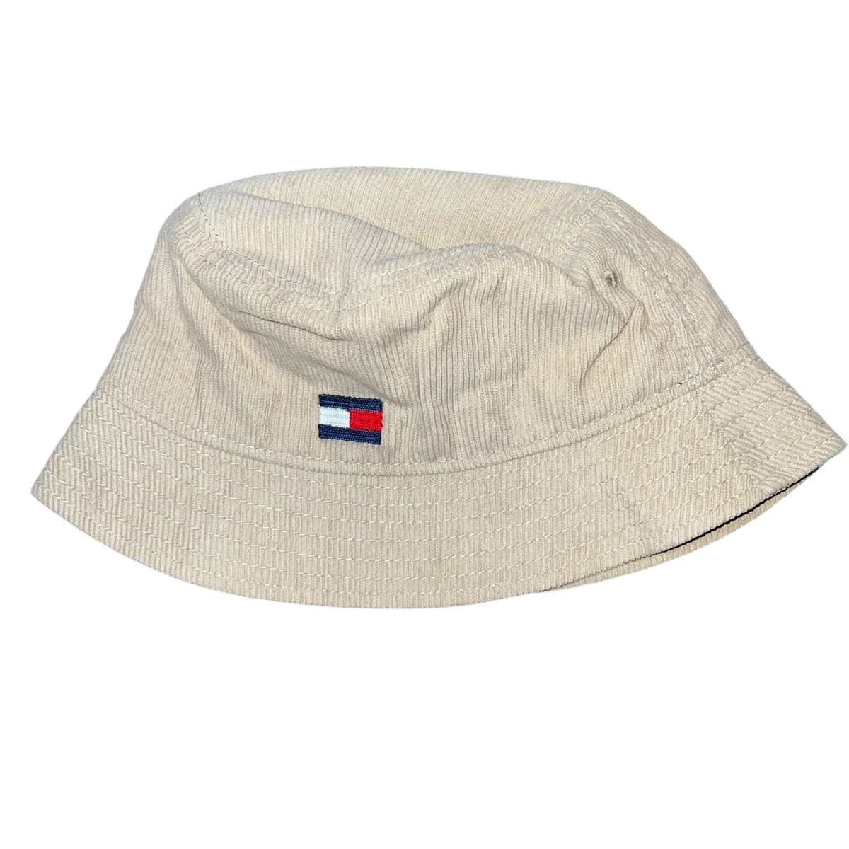 Vintage Tommy Hilfiger Boony Bucket Hat W/Leather Chin Strap. Tan Cotton Canvas. Tommy Hilfiger Cotton Bucket Hats for Men for sale | eBay main image 3