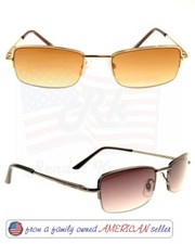 Sun Reading Glasses 100- 400 Metal Frame SPRING HINGES Outdoor Wear NICE