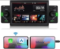Hizpo 5 Inch Single Din Car Stereo Wireless Apple CarPlay/Android Receiver