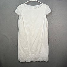 Uniqlo Womens Size Small White Eyelet Cotton Dress
