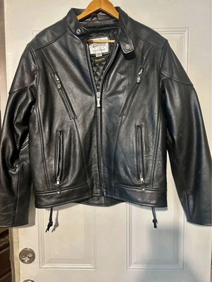 Vintage Wilsons Open Road Full Zip Lined Leather Motorcycle Jacket Coat Mens L