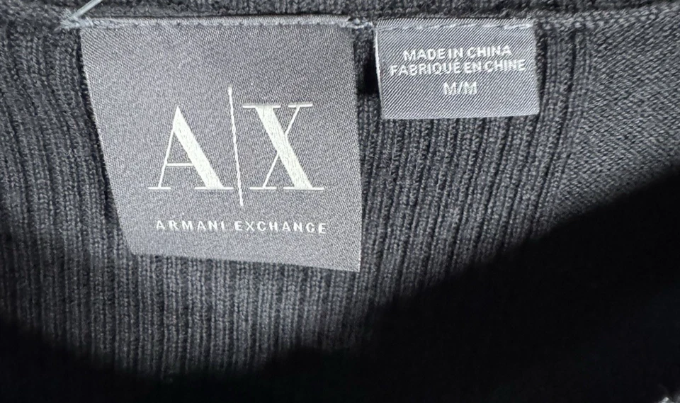 Armani Exchange Sweater Mens Medium Striped Henley Knit Lightweight NWT MSRP $88 - Image 3 of 4