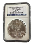 2011 American Silver Eagle $1 Dollar Coin .999 Fine 25th Anniversary ER NGC MS69