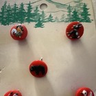 Sierra Vintage children Glass Animals Round Buttons Card Red Made in W Germany — photo 3