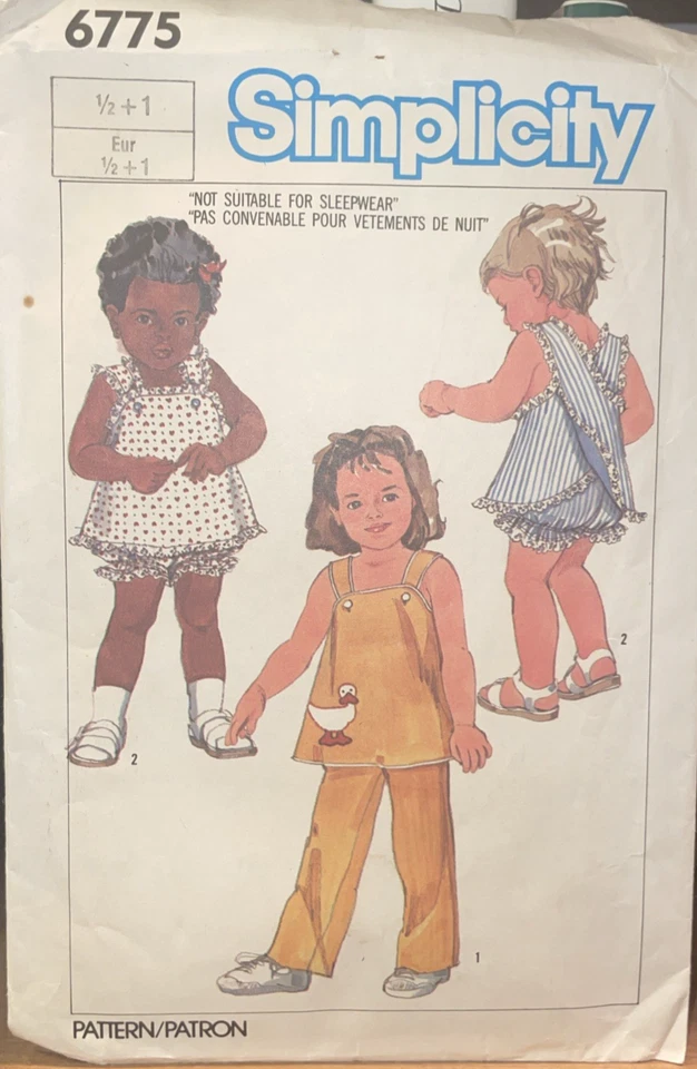 Sewing Pattern #6775 Vintage Toddlers Pull On Pants Sundress & Panties Sz 1/2 -1 - Image 2 of 3