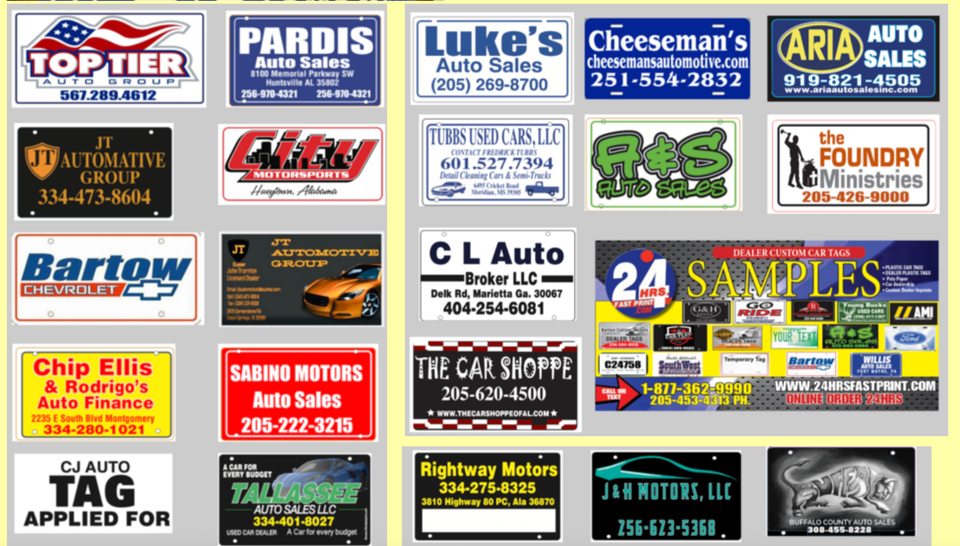 Custom Car Tags Plates, Dealer Car Plastic Temporary car tags | eBay