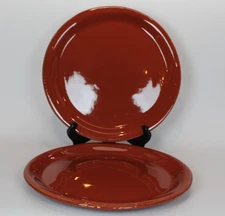 Vietri - Cucina Fresca - Dinner Plates - TWO - 2 - Paprika Red - Italy - 11"
